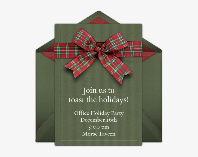 Plaid Bow Online Invitation - Tartan, transparent png #8756162