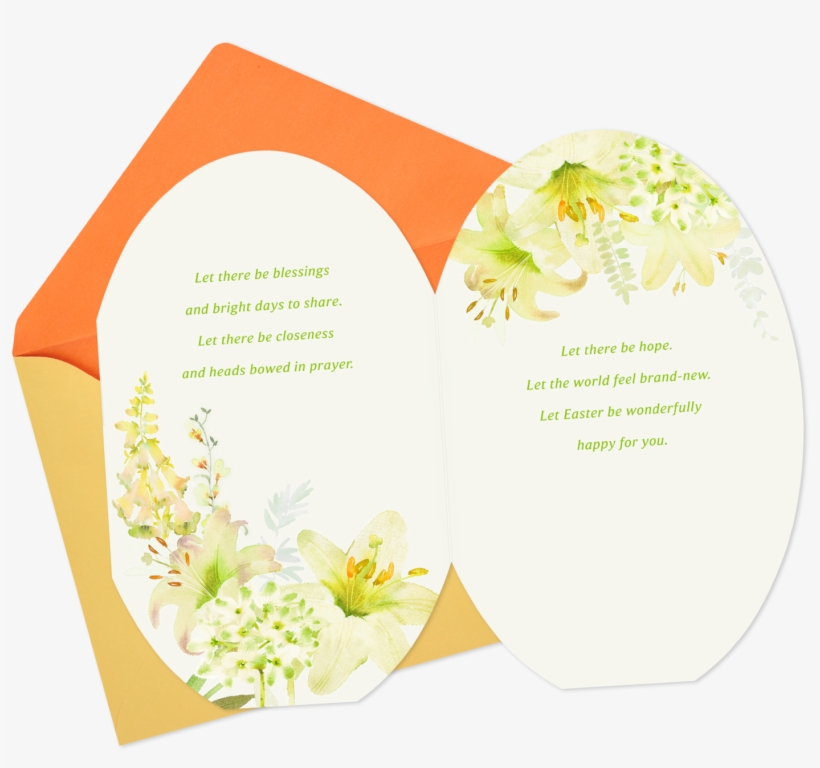 Watercolor Lily Flowers Blessings Easter Card, transparent png #8756777