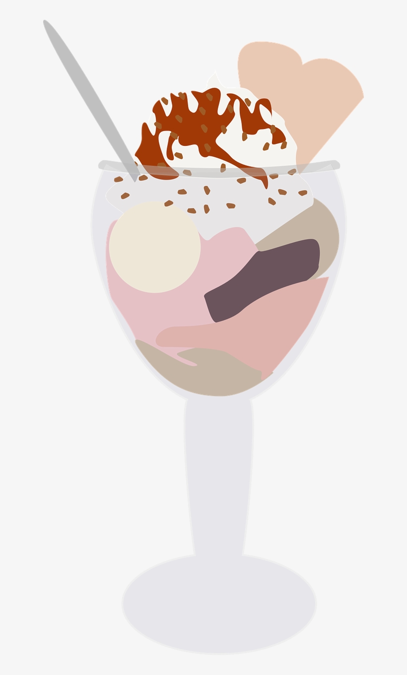 Ice Cream Sundae Ice Summer - Illustration, transparent png #8757952