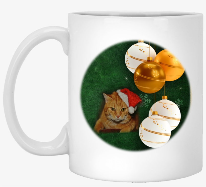 Cat Santa Hat - Mug, transparent png #8758398
