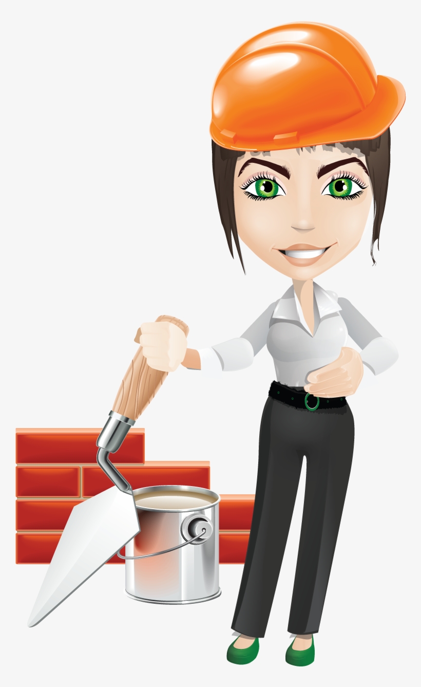 Index Of Wp Content Uploads - Female Construction Worker Cartoon Png, transparent png #8758879