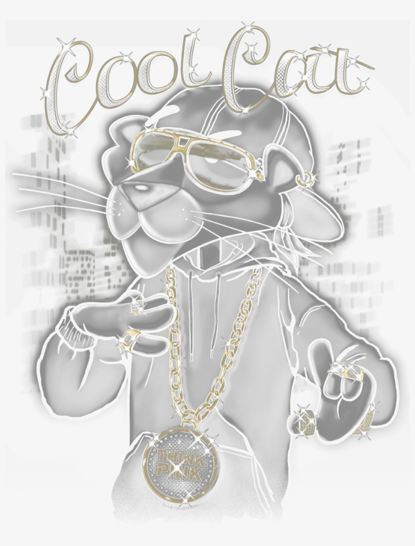 Pink Panther Cool Cat Men's Ringer T-shirt - Chain, transparent png #8760111