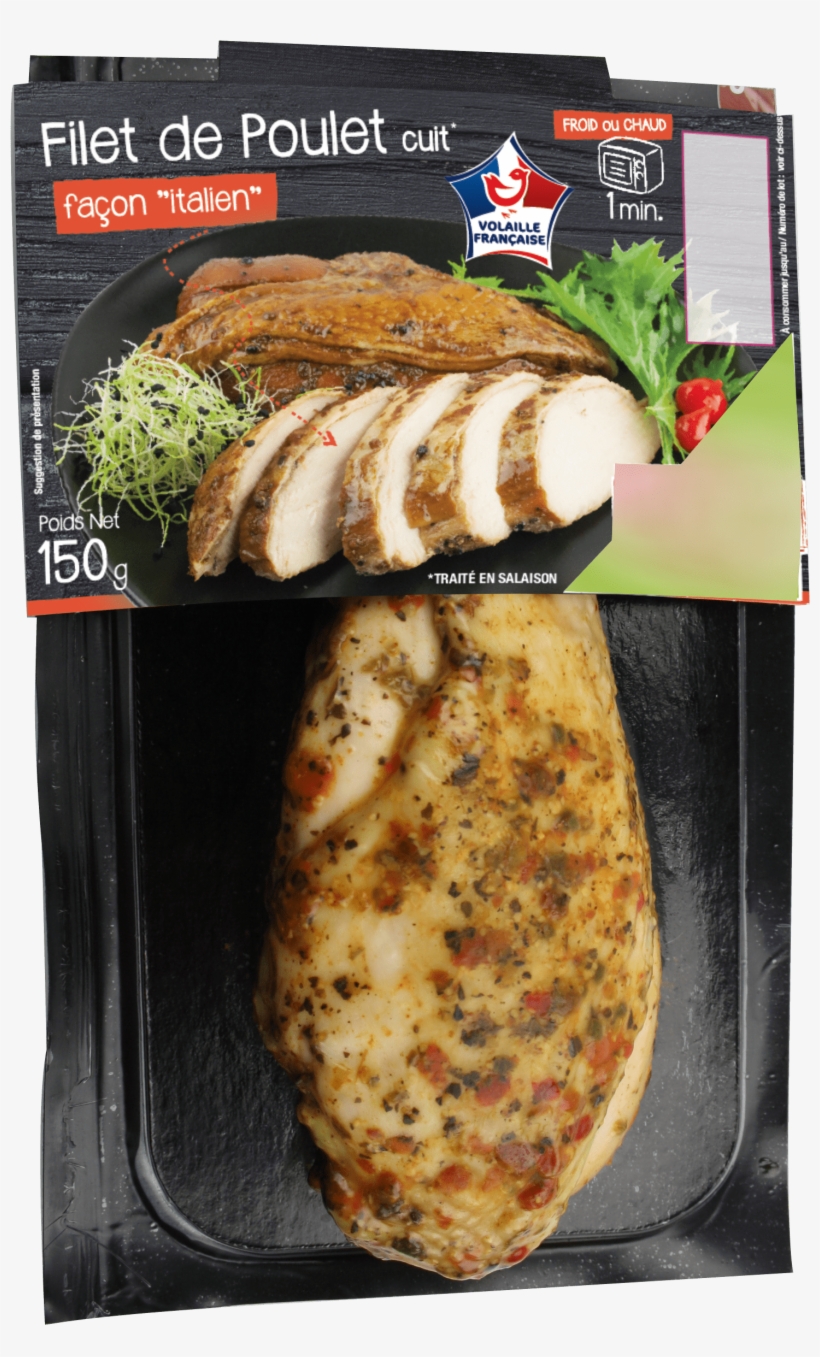 Cooked Chicken Fillet Italian Style - Naan, transparent png #8765371