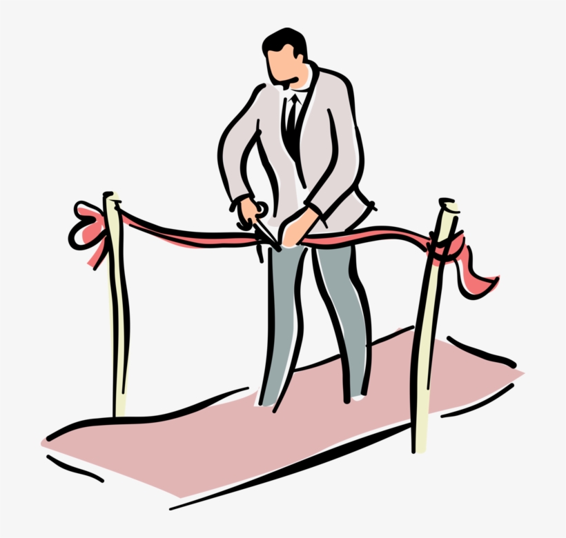 More In Same Style Group - Man Cutting Ribbon Clipart, transparent png #8765379