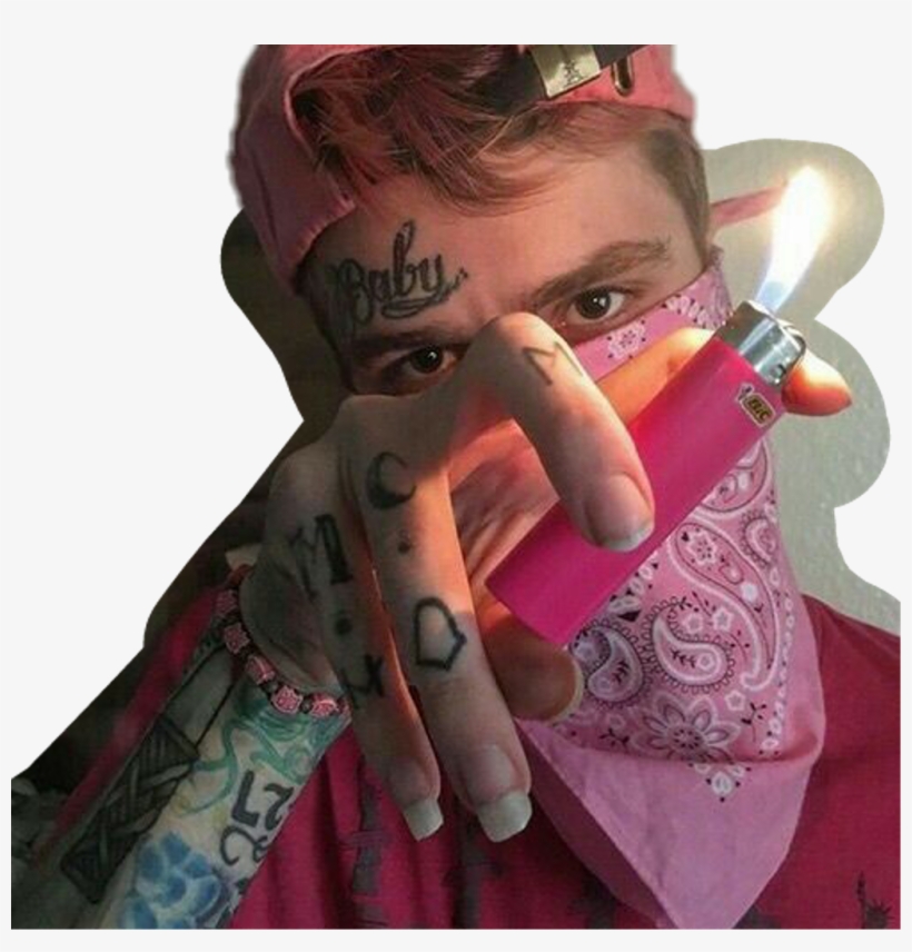 Lil Peep Art Tumblr - Lil Peep Pink Bandana, transparent png #8766393