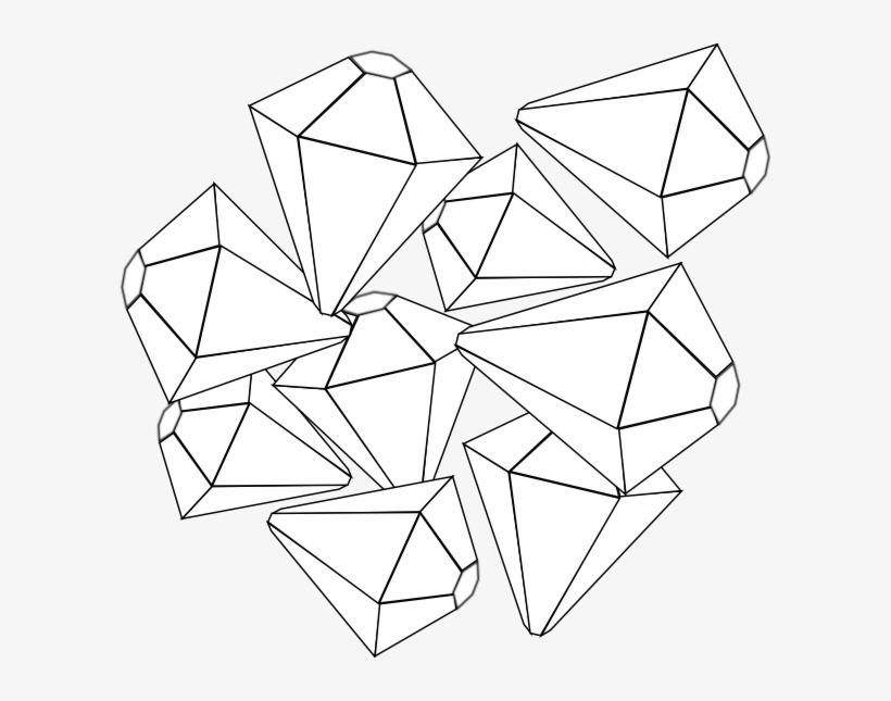 Gems Png Black And White - Triangle, transparent png #8766655