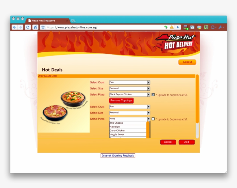 The Pizza - Pizza Hut Order System, transparent png #8766796