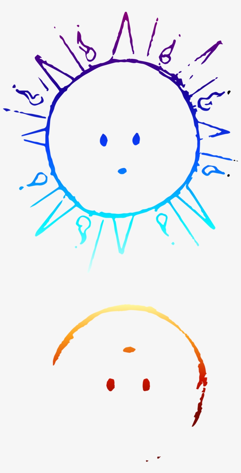 Cartoon Sun And Moon - Mirror, transparent png #8767190