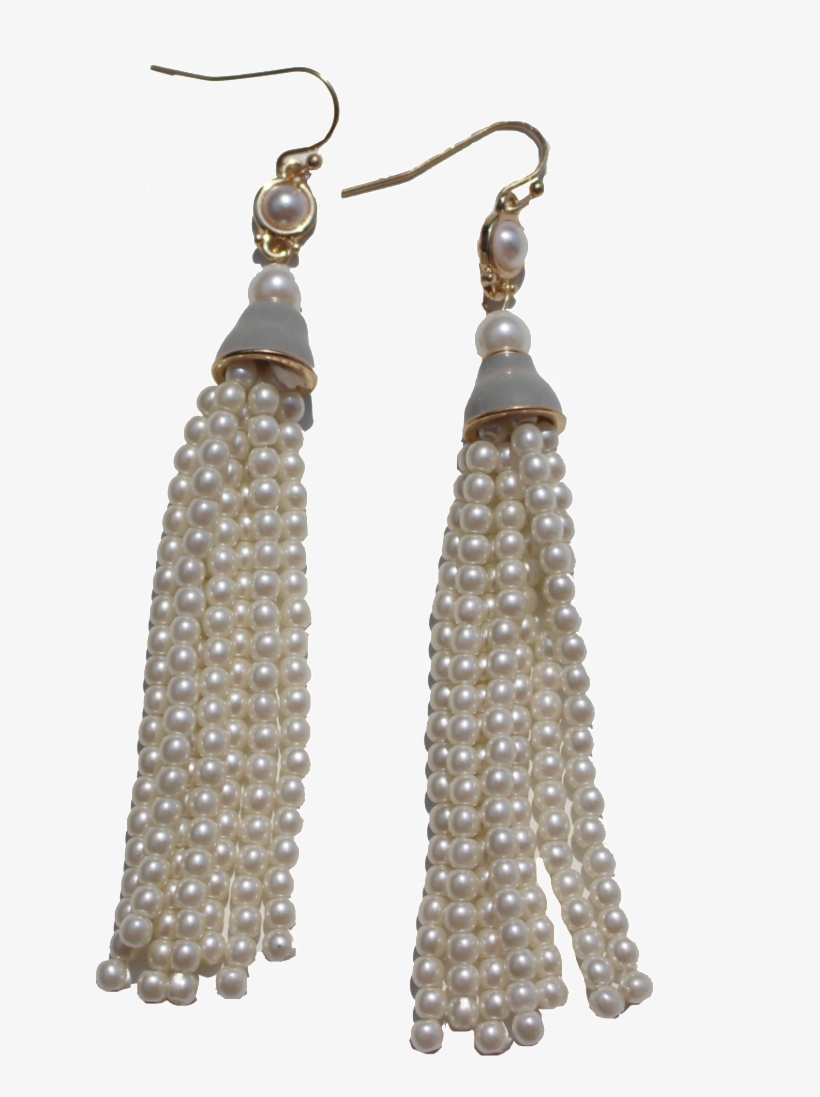 Pearl Tassel Earrings - Earrings, transparent png #8768460