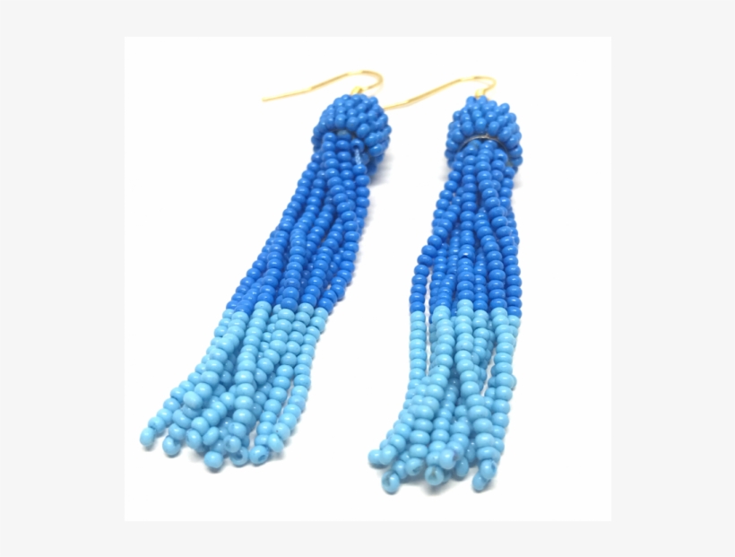 Long Blue Tassel Earrings - Crochet, transparent png #8769801