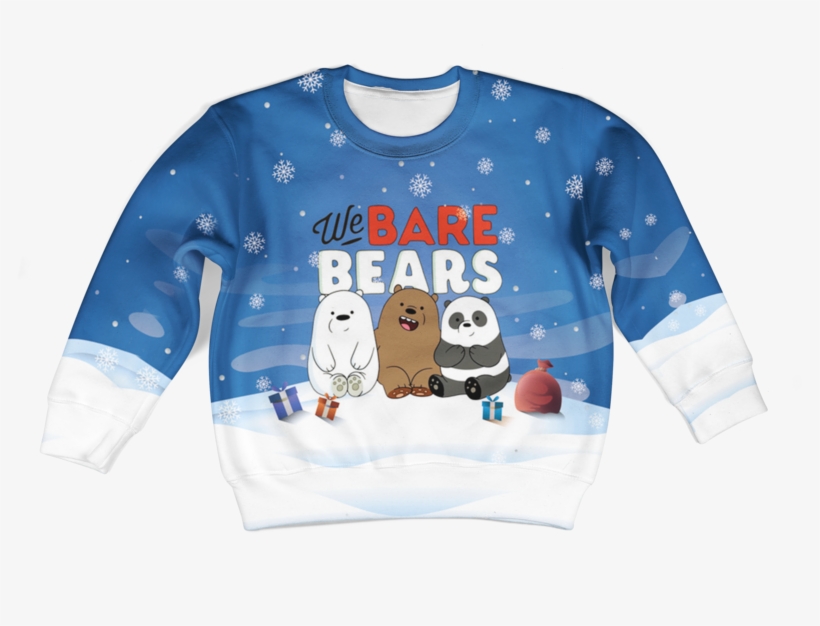 3d We Bare Bears Full Print Hoodie T Shirt - Sweater, transparent png #8773567