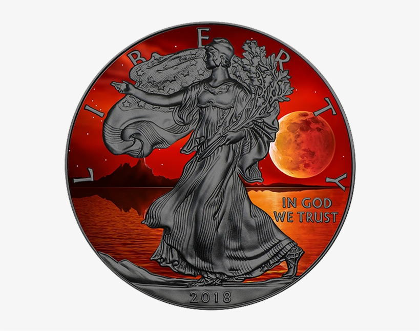 2018 Super Blue Blood Moon 1 Oz Fine Silver American - 1 Oz Silver American Eagle 2018, transparent png #8773837