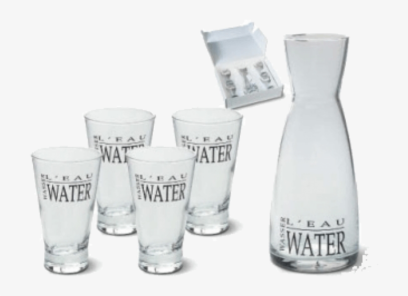 Glass Set With Jug - Waterkaraf, transparent png #8775382
