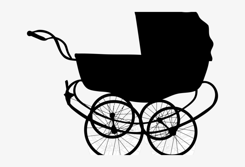 Carriage Clipart Transparent - Baby Carriage Silhouette, transparent png #8775555