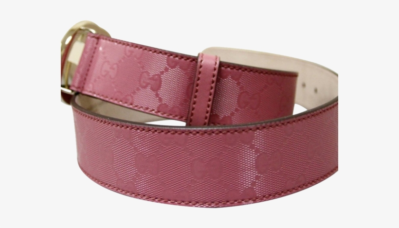 Gucci Women's Pink Gg Canvas Interlocking G Buckle - Belt, transparent png #8777499