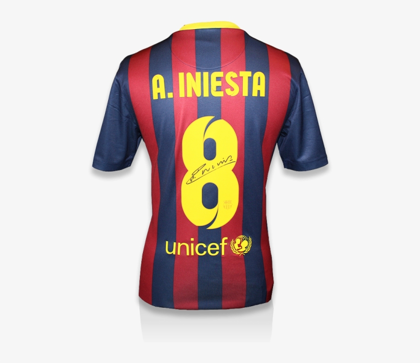 Png Free Andres Iniesta Signed Home Shirt In Stadium - Unicef, transparent png #8778102
