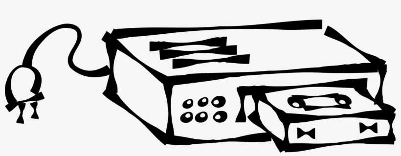 Vector Illustration Of Videocassette Recorder Vcr Records - Videorecorder Clipart, transparent png #8781705