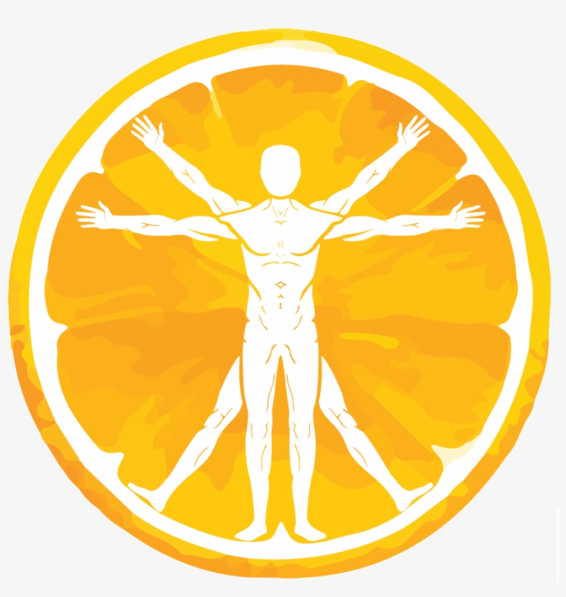 Vitruvian Man Vital Vitality Health Wellness Fruitarian - Orange Fruit Png, transparent png #8783024