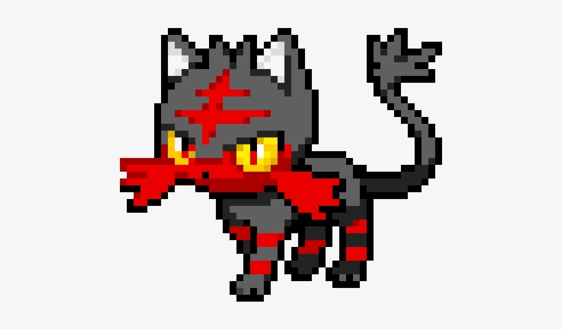Litten - Pixel Art Pokemon Fire Red, transparent png #8784746
