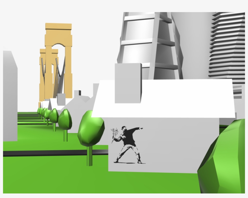 Small Village In Nowhere - Banksy Graffiti, transparent png #8785408