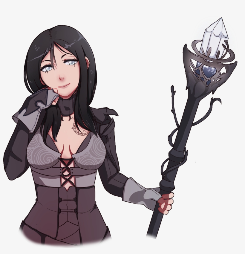 Waist Up Commission For A Black Desert Online Witch - Cartoon, transparent png #8785712