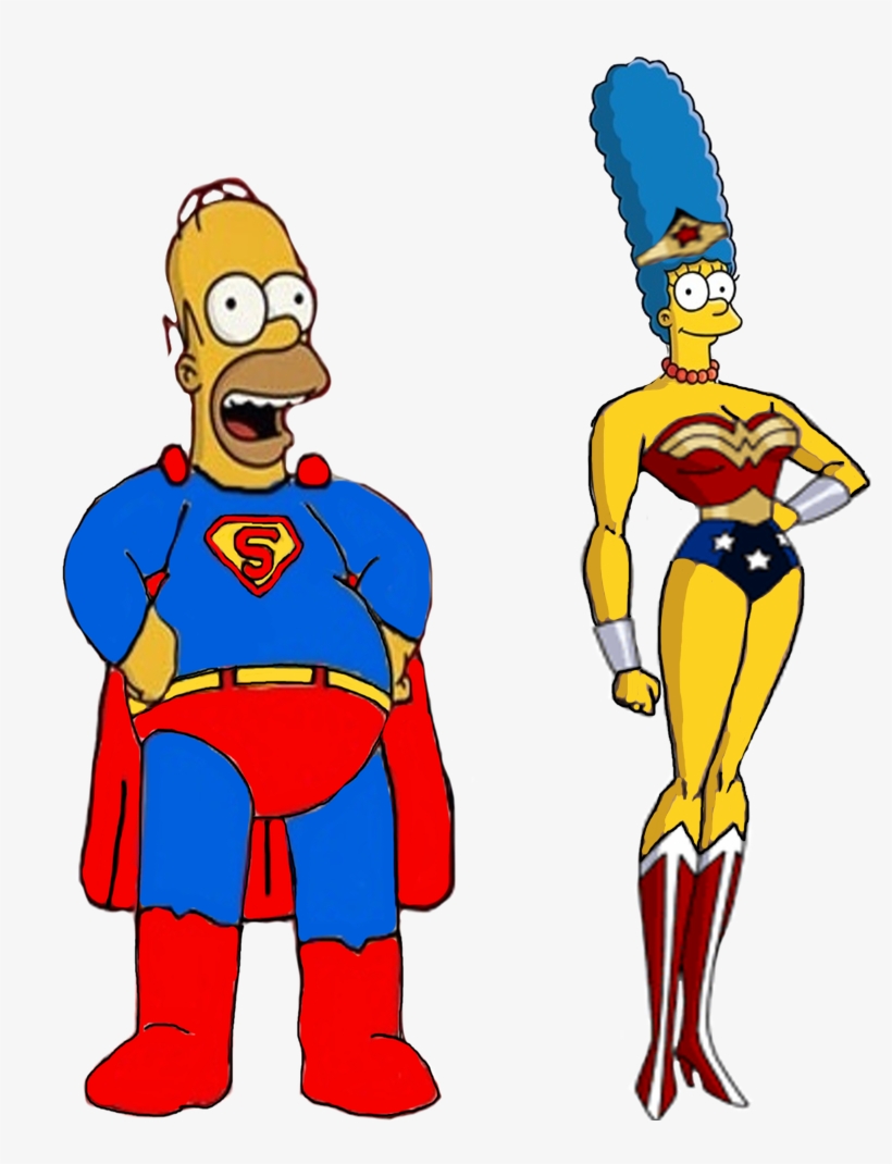 Superhomer And Wonder Marge By Darthraner - Marge Simpson Wonder Woman, transparent png #8787779