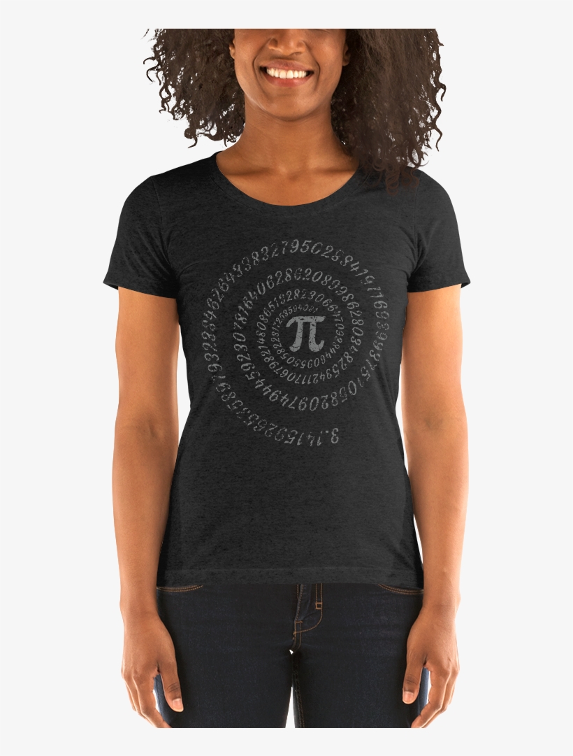 Pi Math Symbol With Spiral Numbers On A Ladies' Short - Lana Wwe T Shirt, transparent png #8788217