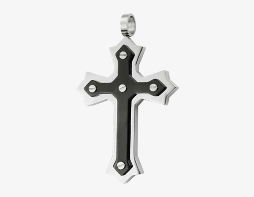Layered Gothic Cross Pendant - Cross, transparent png #8789775