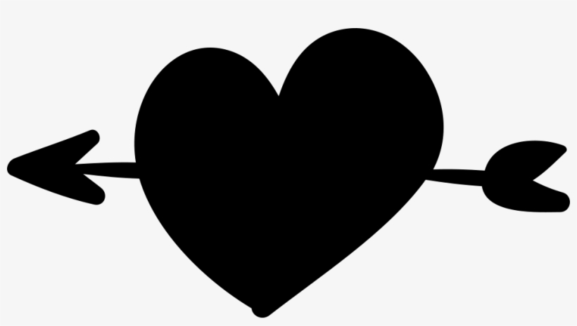 Heart And Arrow Comments - Corazón Silueta Con Flecha, transparent png #8790314