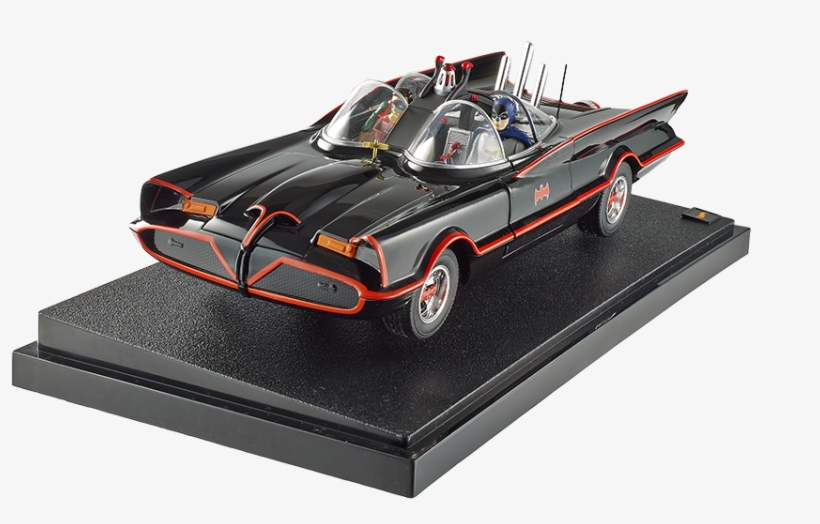 Batmobile Incl 2 Figures Black 1966 1/18 - Batman Hotwheels, transparent png #8790500