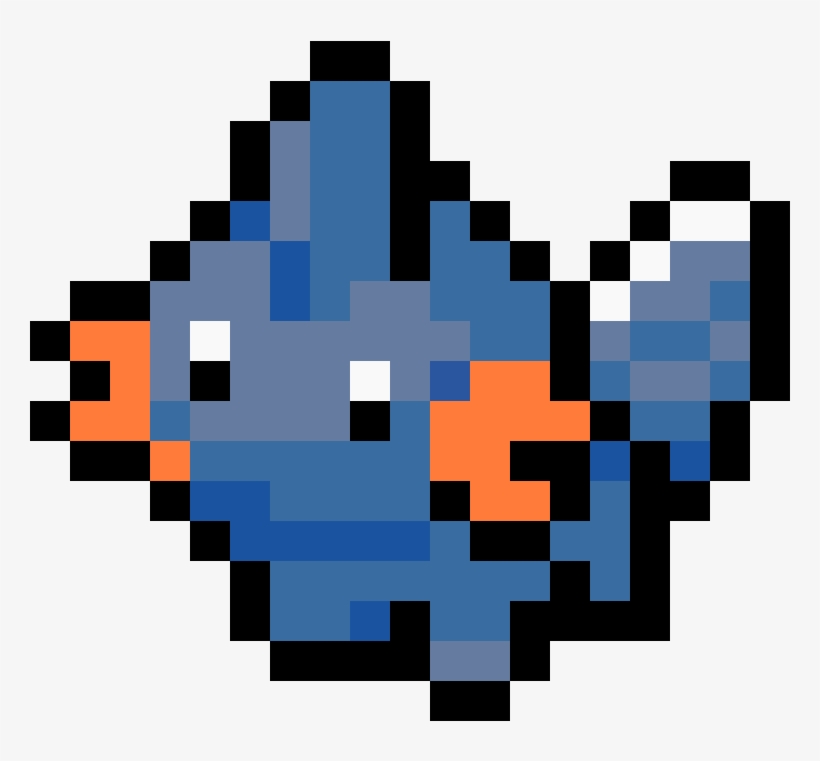 Badly Colored Mudkip - Mudkip Pixel Art, transparent png #8790882
