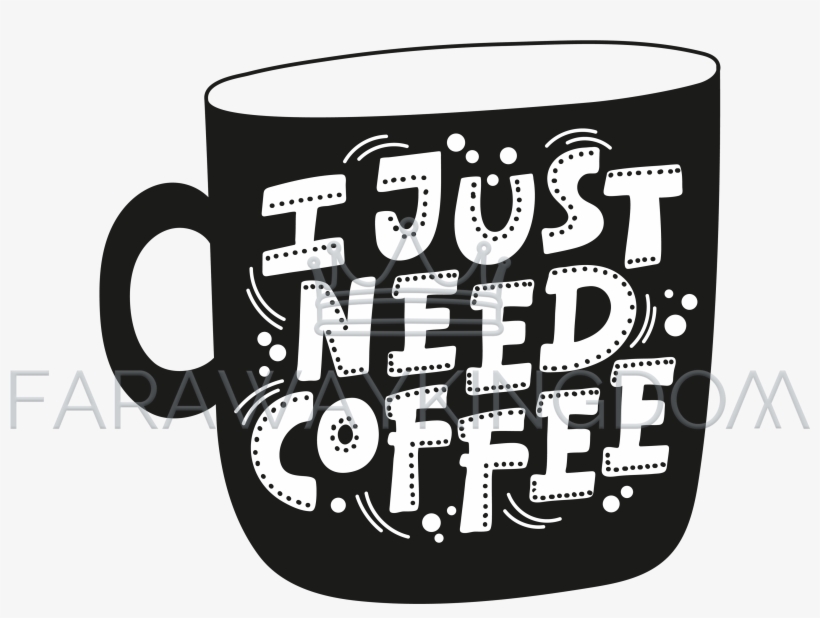 Black Coffee Lettering Banner Print Vector Illustration - Mug, transparent png #8791386