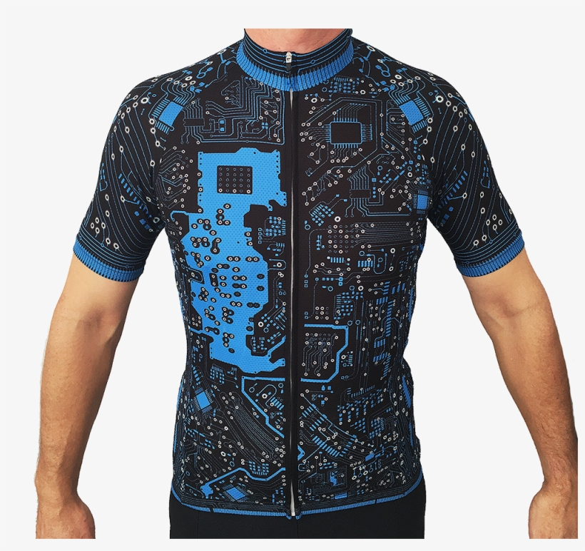 Boutique Cycling Jersey With Unique Circuit Board Design - Man, transparent png #8792570