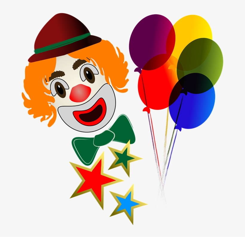Clown Face With Balloons - Clown, transparent png #8792750