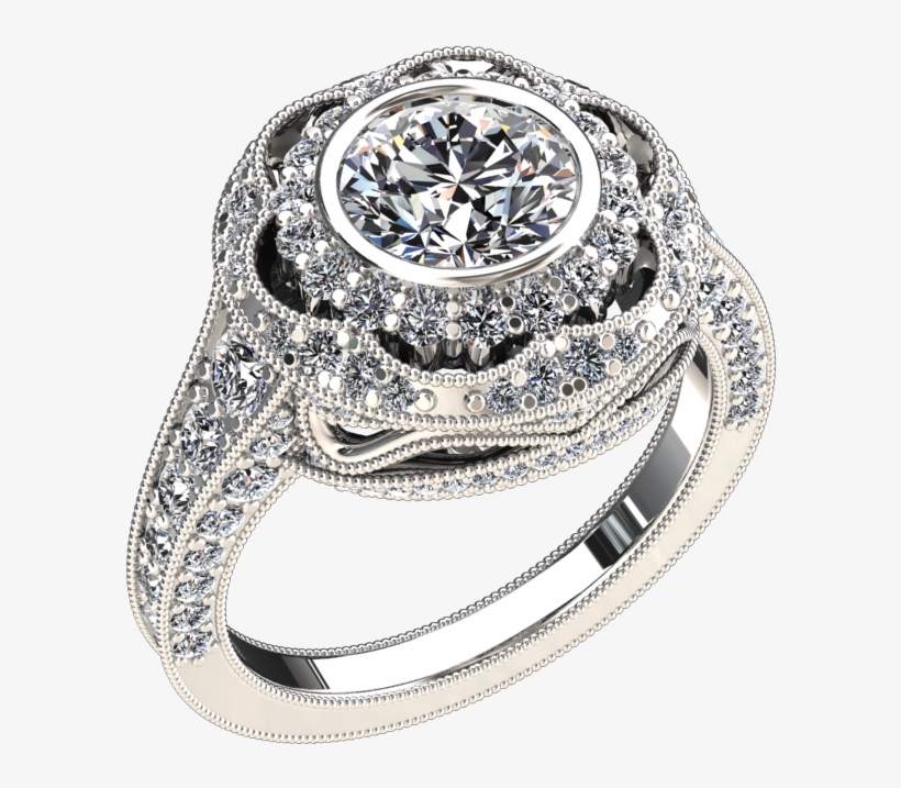 00 Carat Diamond Center 18k White Gold Ring Style - Pre-engagement Ring, transparent png #8792755