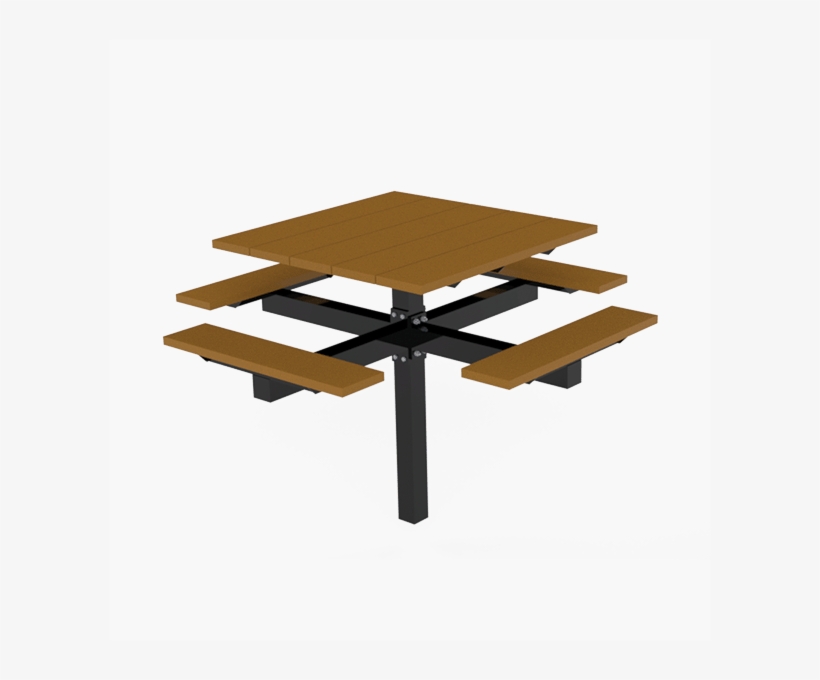 4' Square Pedestal Table - Picnic Table, transparent png #8793116