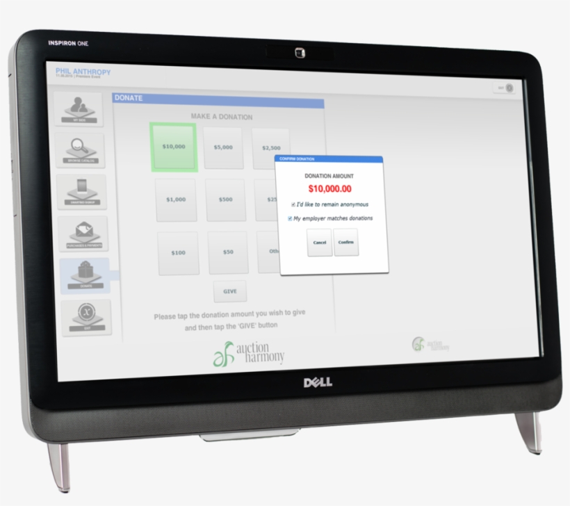 Technology Auction Touch Screen Kiosk Place Donation - Led-backlit Lcd Display, transparent png #8794405