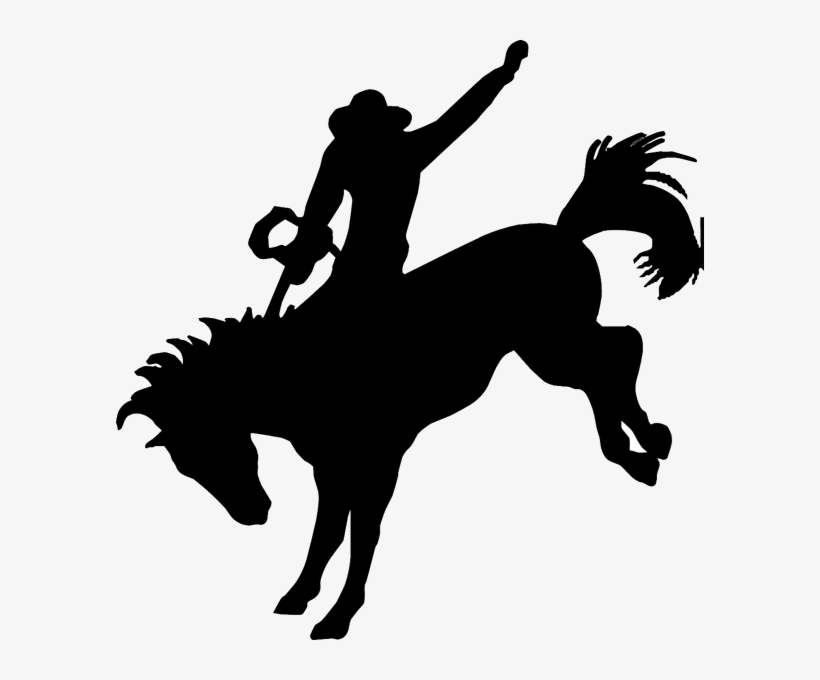 Idea - Cowboy Riding A Horse Silhouette, transparent png #8795207
