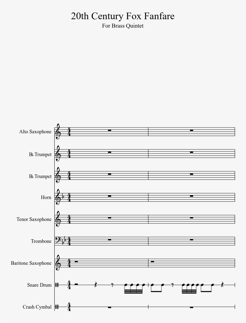 20th Century Fox Fanfare Sheet Music 1 Of 6 Pages - Vengaboys Boom Boom Boom Sheet Music, transparent png #8795995
