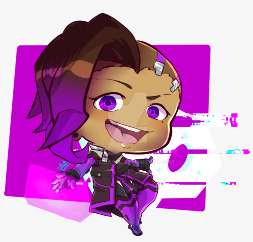 [fan Art Overwatch] Sombra Chibi By Aude Javel - Cute Sombra Art Overwatch, transparent png #8796740