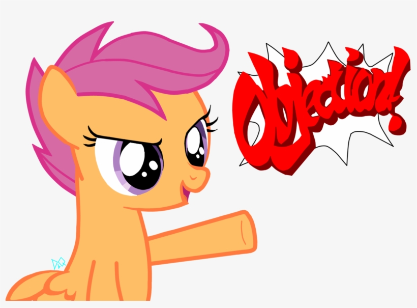 Ace Attorney, Objection, Safe, Scootaloo, Simple Background, - Ace Attorney Objection Sticker, transparent png #8796911