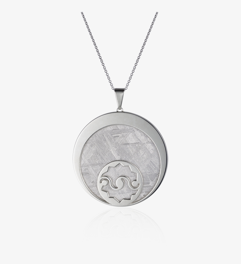 Meteorite Crop Circle Crescent Moon Pendant In Silver - Locket, transparent png #8797696