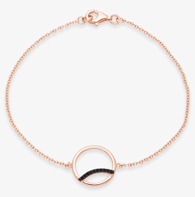 Silver 19 Cm Pink Plated Circle Bracelet With Black - Choker, transparent png #8798034