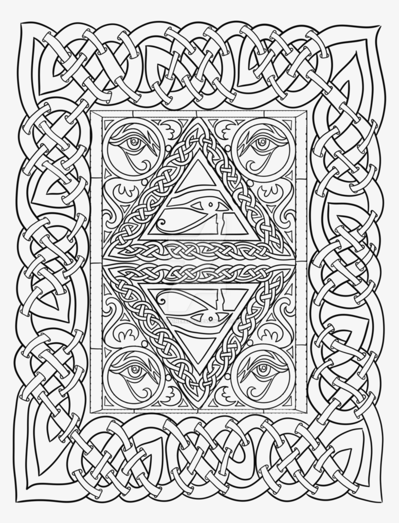 Eye Of Horus Coloring Pages 5 By Ryan - Line Art, transparent png #8798368