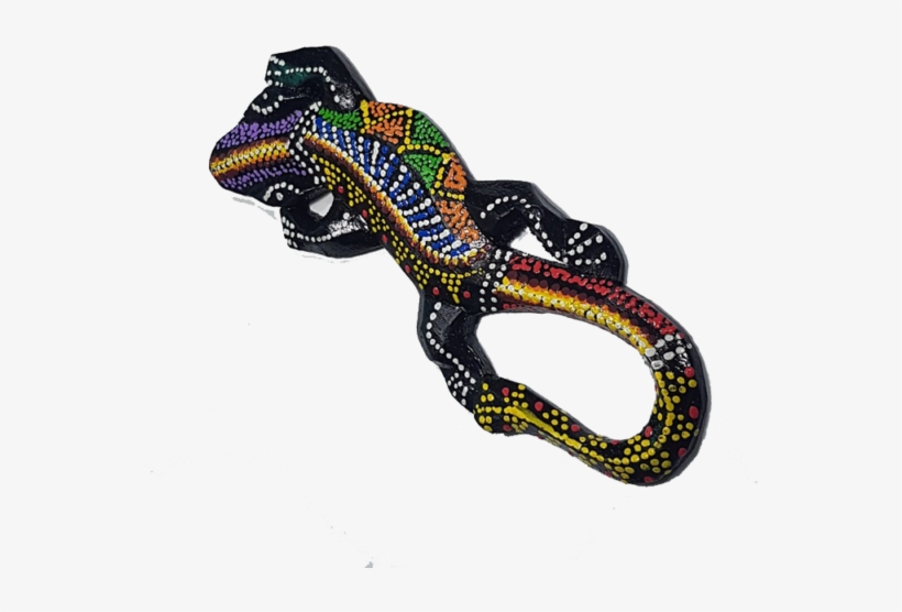 Gecko Handmade 6 Inch Painted Wooden Aboriginal Art - Belt, transparent png #8799104