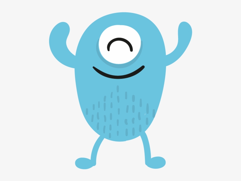 Happy Blue Monster - Illustration, transparent png #8799350