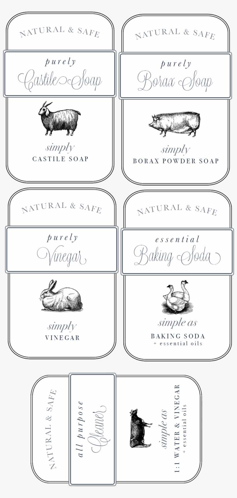 Download The Labels For Free - Natural Cleaning Products Labels, transparent png #8799391