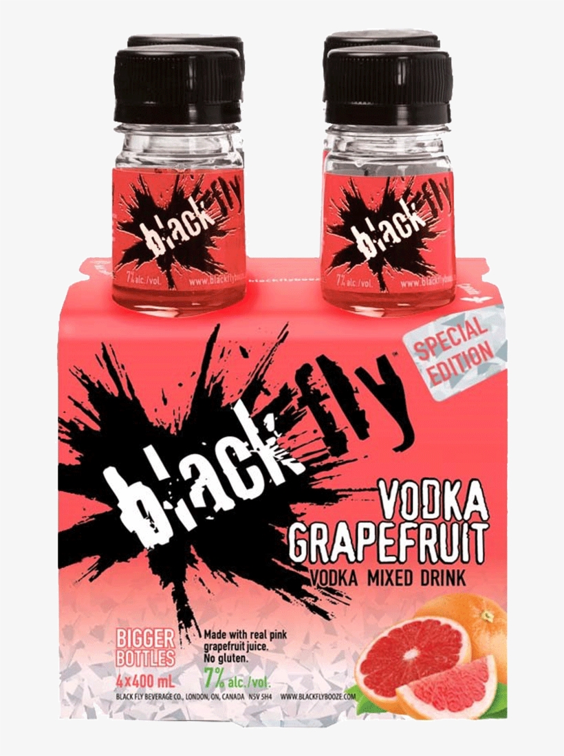 Black Fly Vodka Grapefruit Mixed Drink - Black Fly Vodka Grapefruit, transparent png #880482