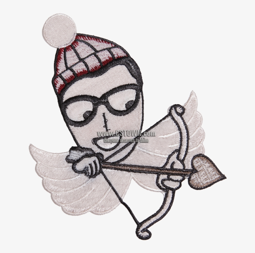 Cartoon Figure With The Arrow Of Cupid Embroidery Patch - Cartoon, transparent png #880808