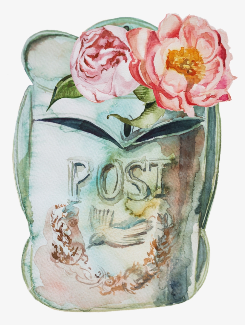 Post Vintage Mail - Garden Roses, transparent png #881404